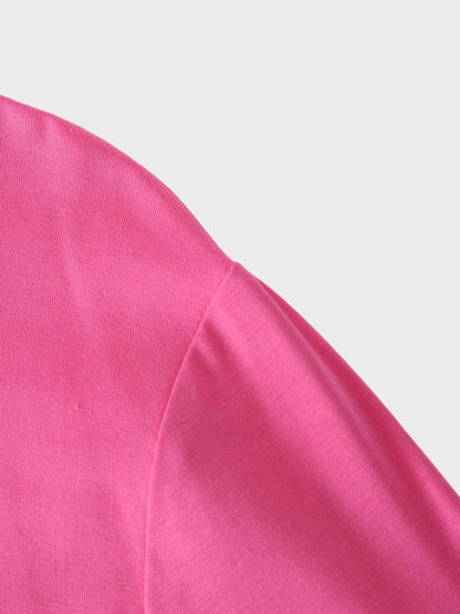 Wrap Tie Tee-Hot Pink
