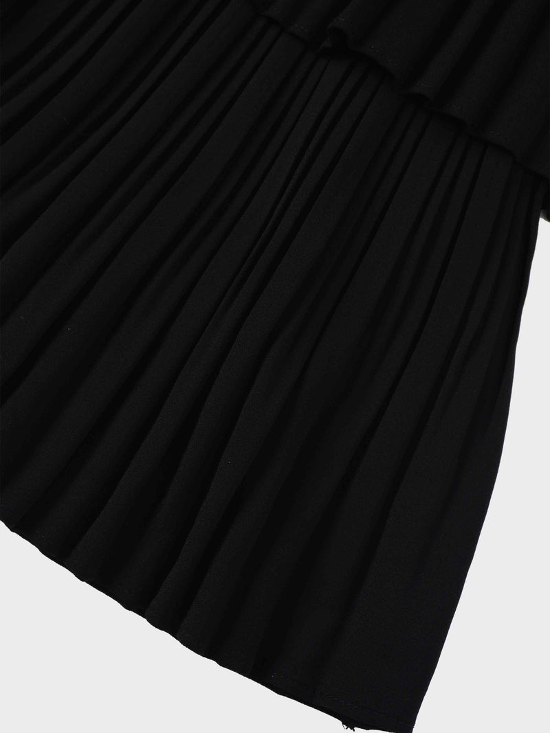 Pleated Layer Skirt 26"-Black