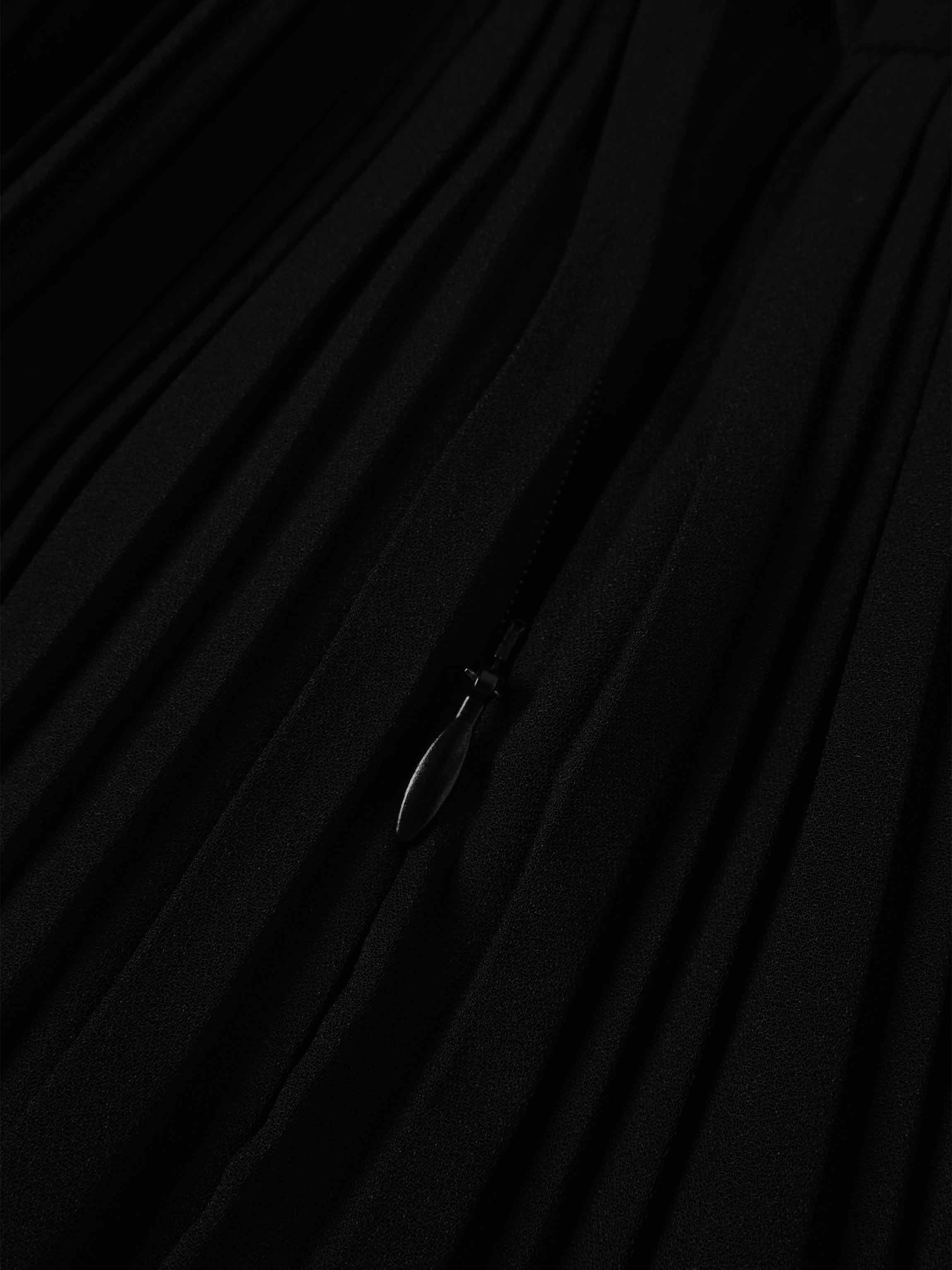 Pleated Layer Skirt 37"-Black