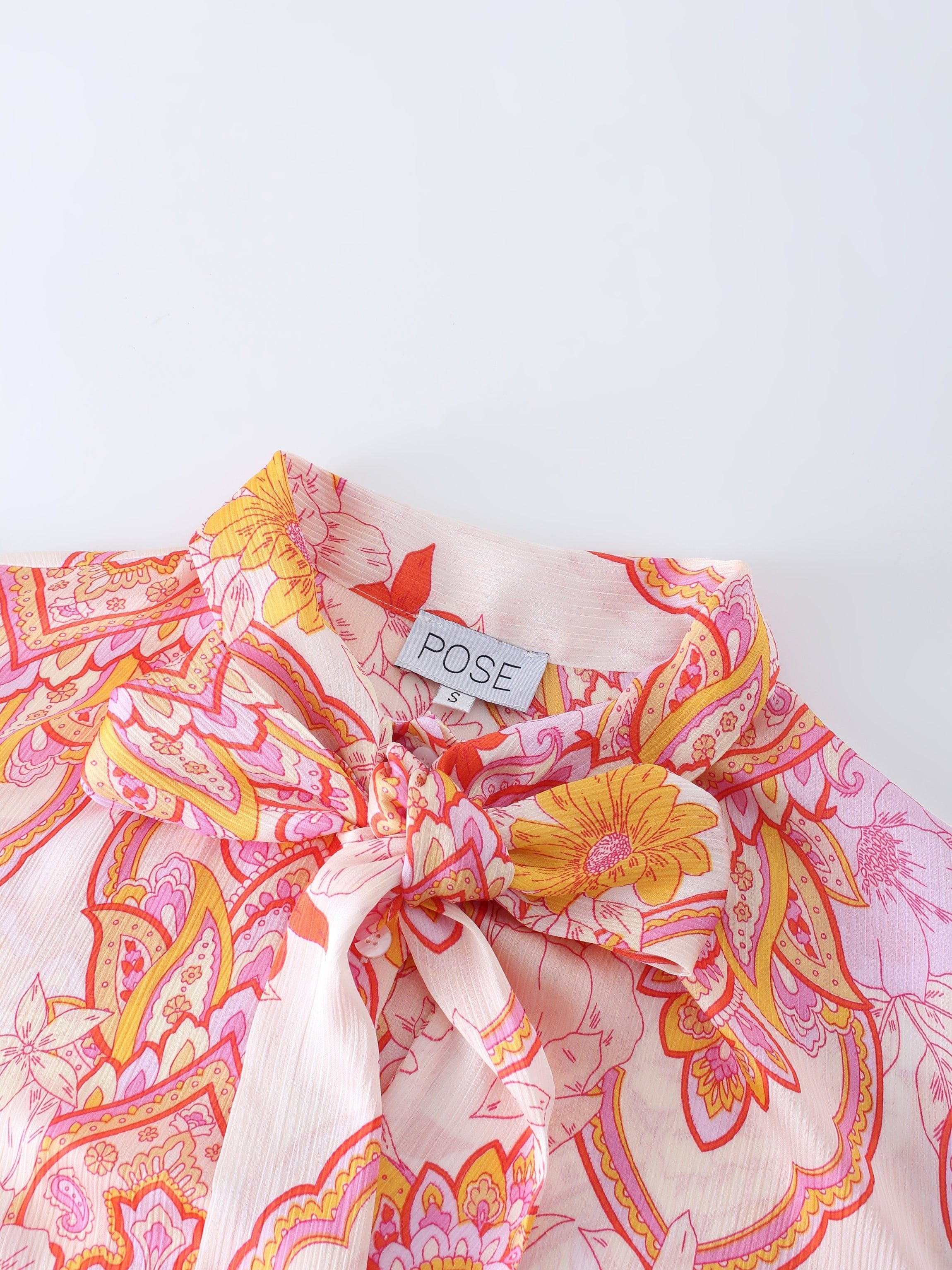 Tie Front Shirtdress-Peachy Floral