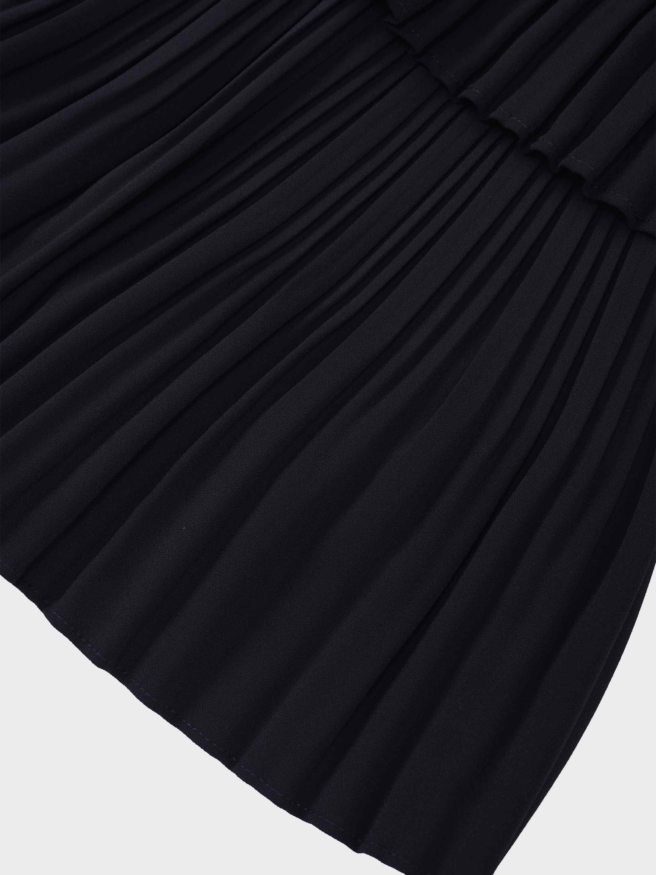 Pleated Layer Skirt 26"-Navy