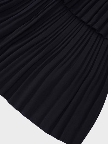 Pleated Layer Skirt 26"-Navy