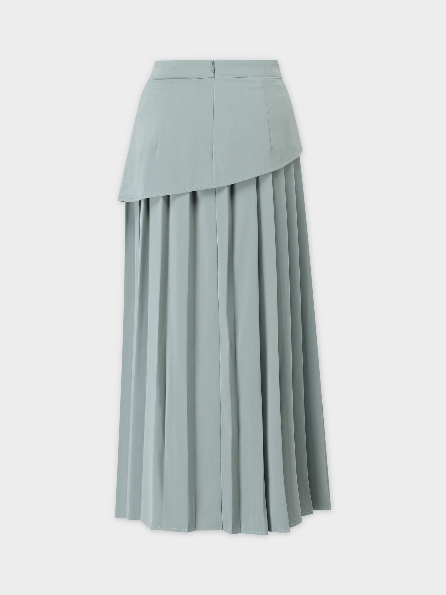 BUCKLE PLEATED SKIRT-SAGE