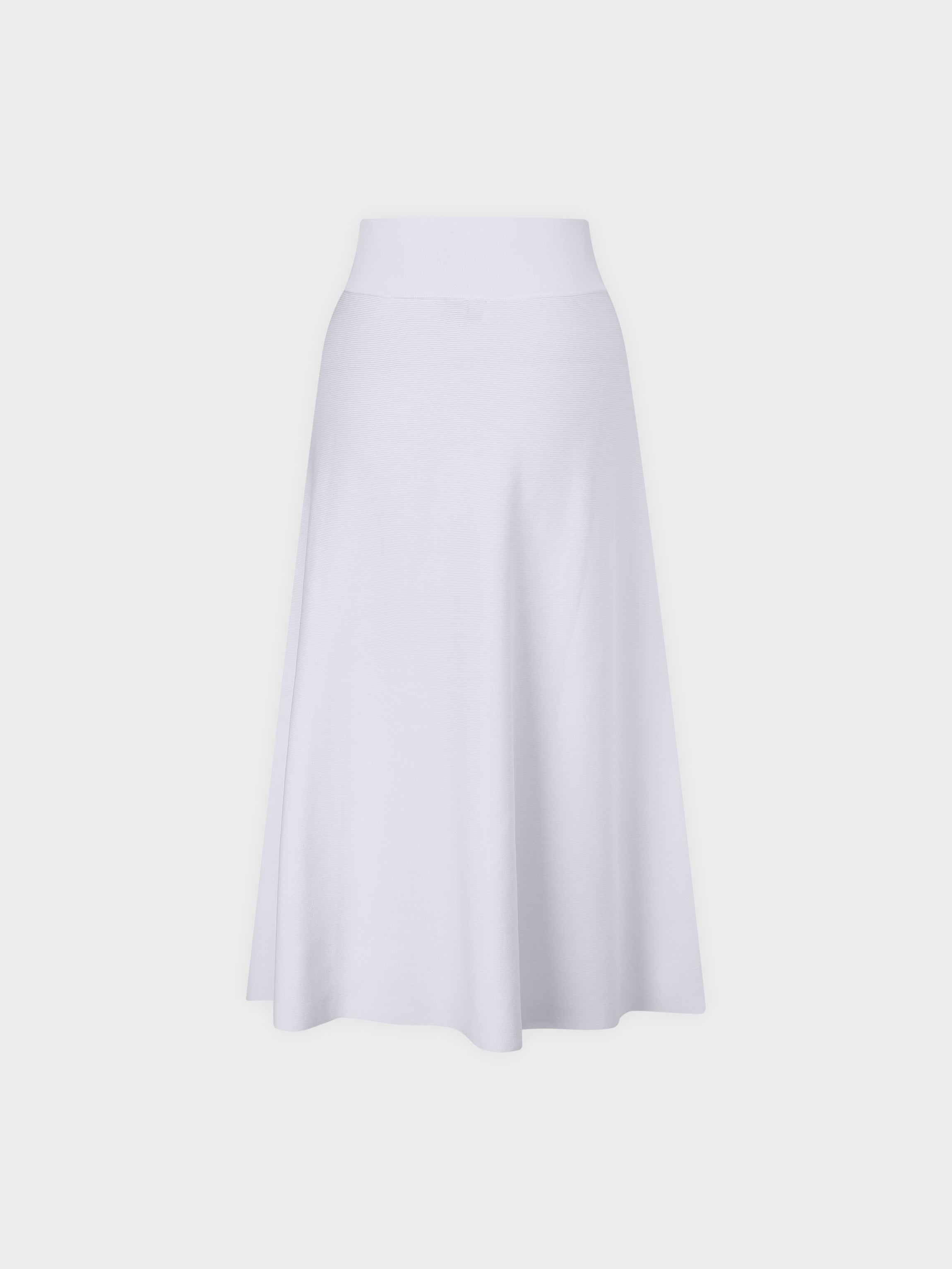 KNIT PLEATED SKIRT 23&quot;-WHITE