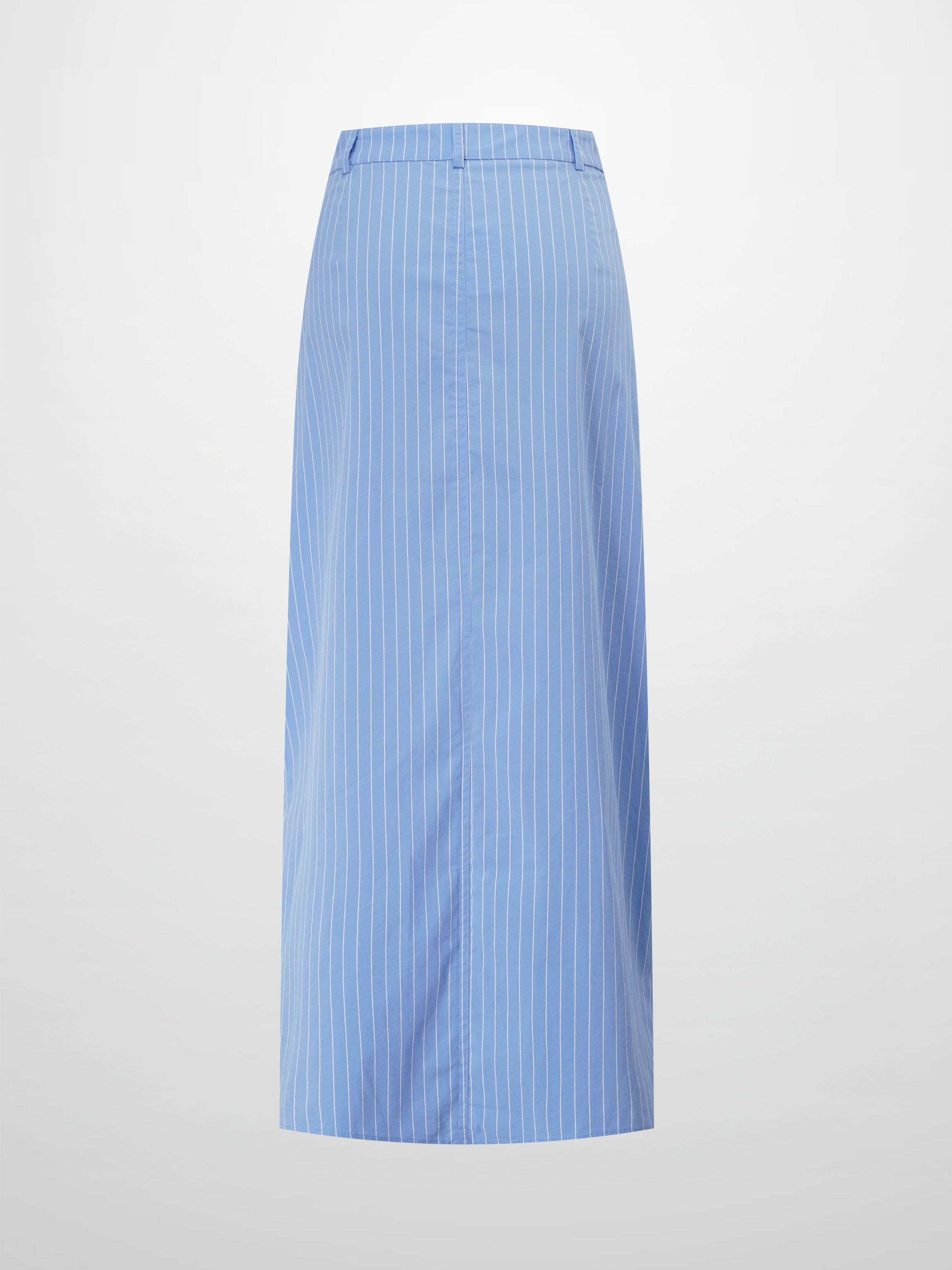 Pinstripe Straight Pocket Skirt-Light Blue