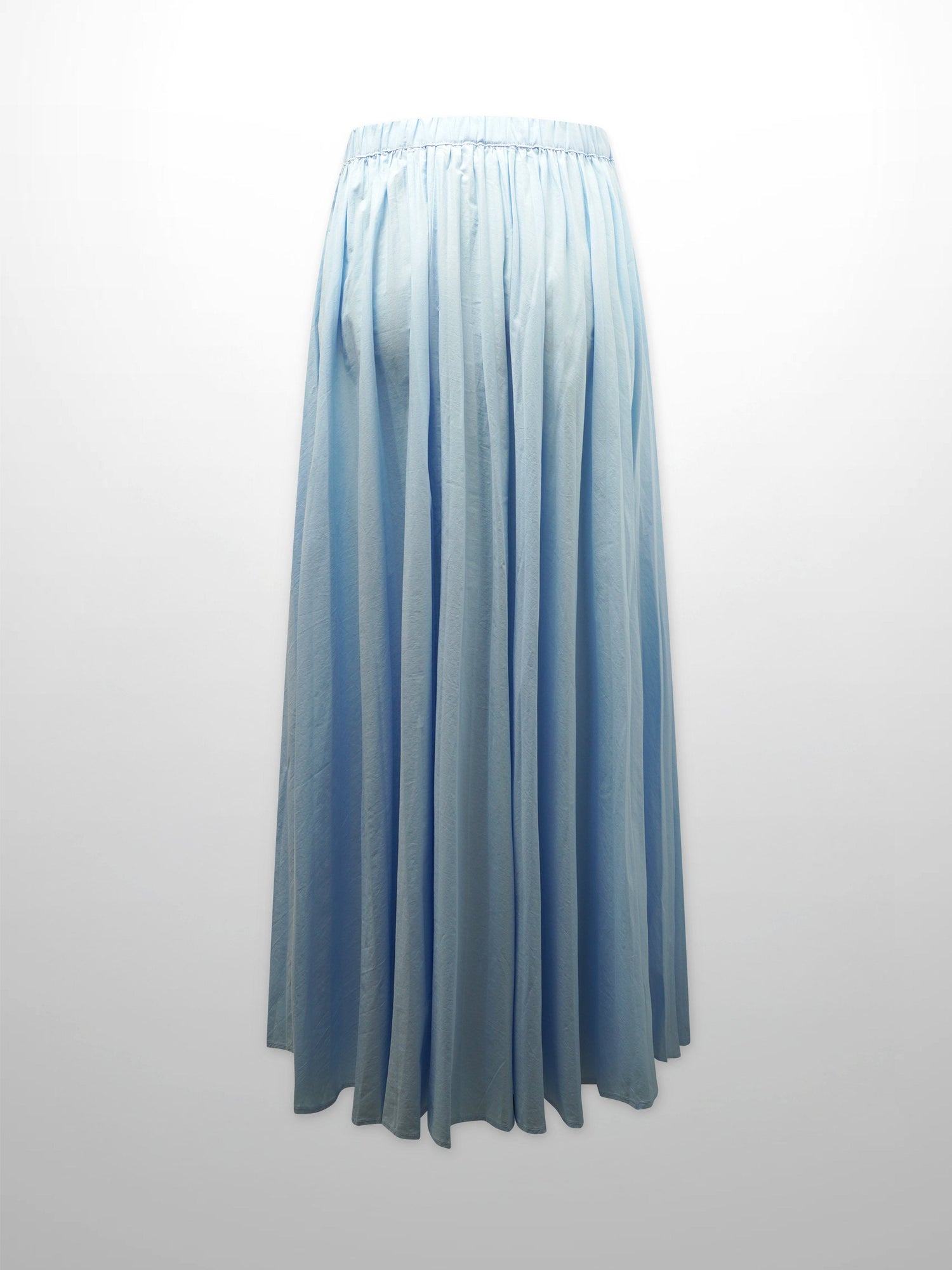 Micro Pleat Elastic Waist Skirt-Light Blue