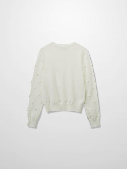 Pearl Embellished Sweater-Ivory