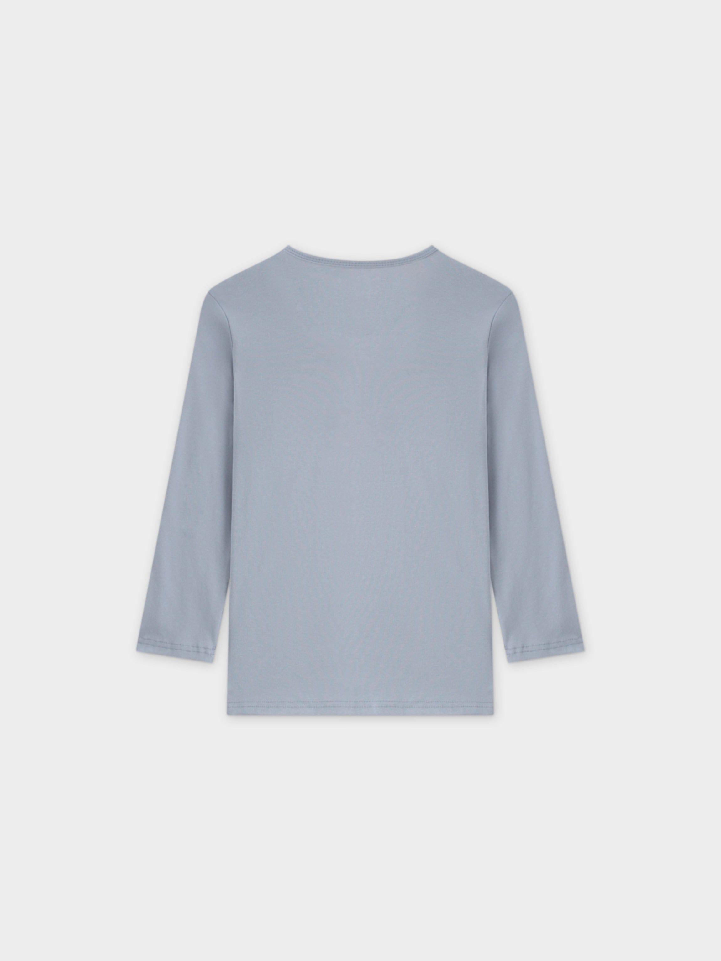 BASIC HIGH V TEE 3Q-LIGHT BLUE