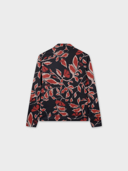 Printed Mesh Turtleneck-Marigold