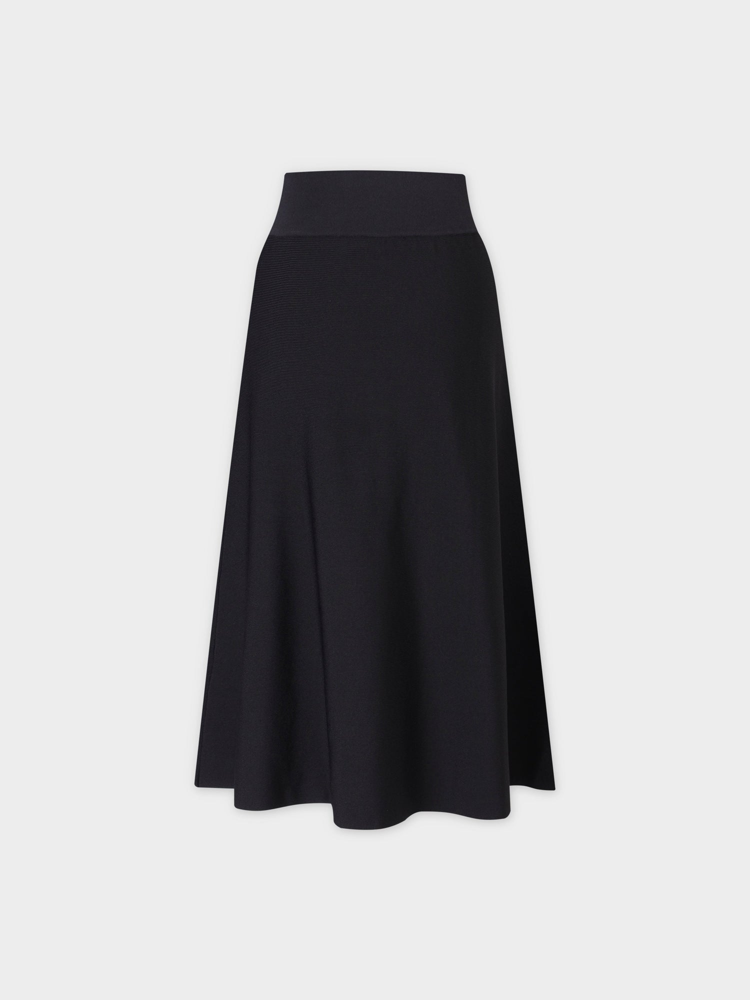 KNIT FLARED SKIRT-25"-BLACK