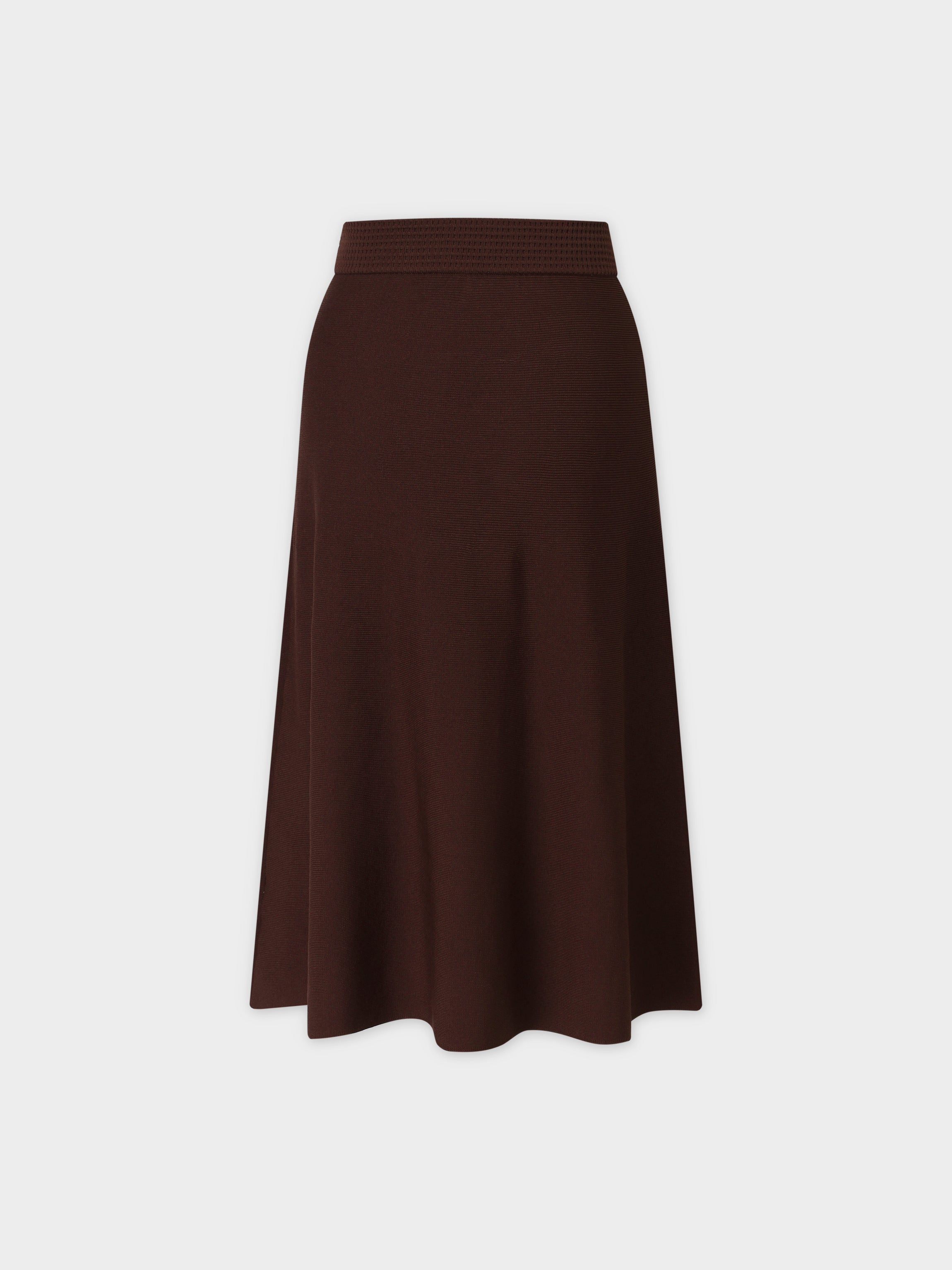 A LINE KNIT SKIRT 23&quot; - CHOCOLATE