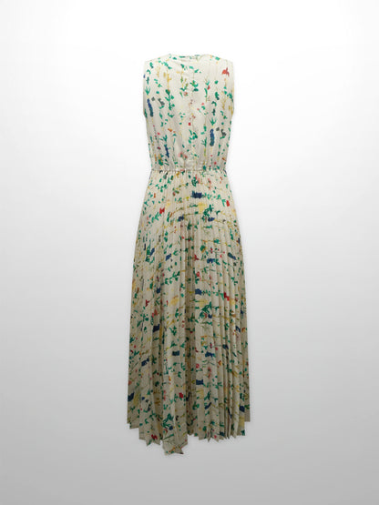Pleated Bottom Slip Dress-Floral Confetti