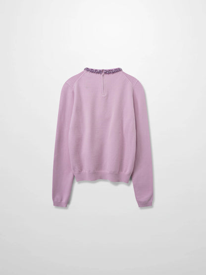 Embellished Crew Sweater-Lilac