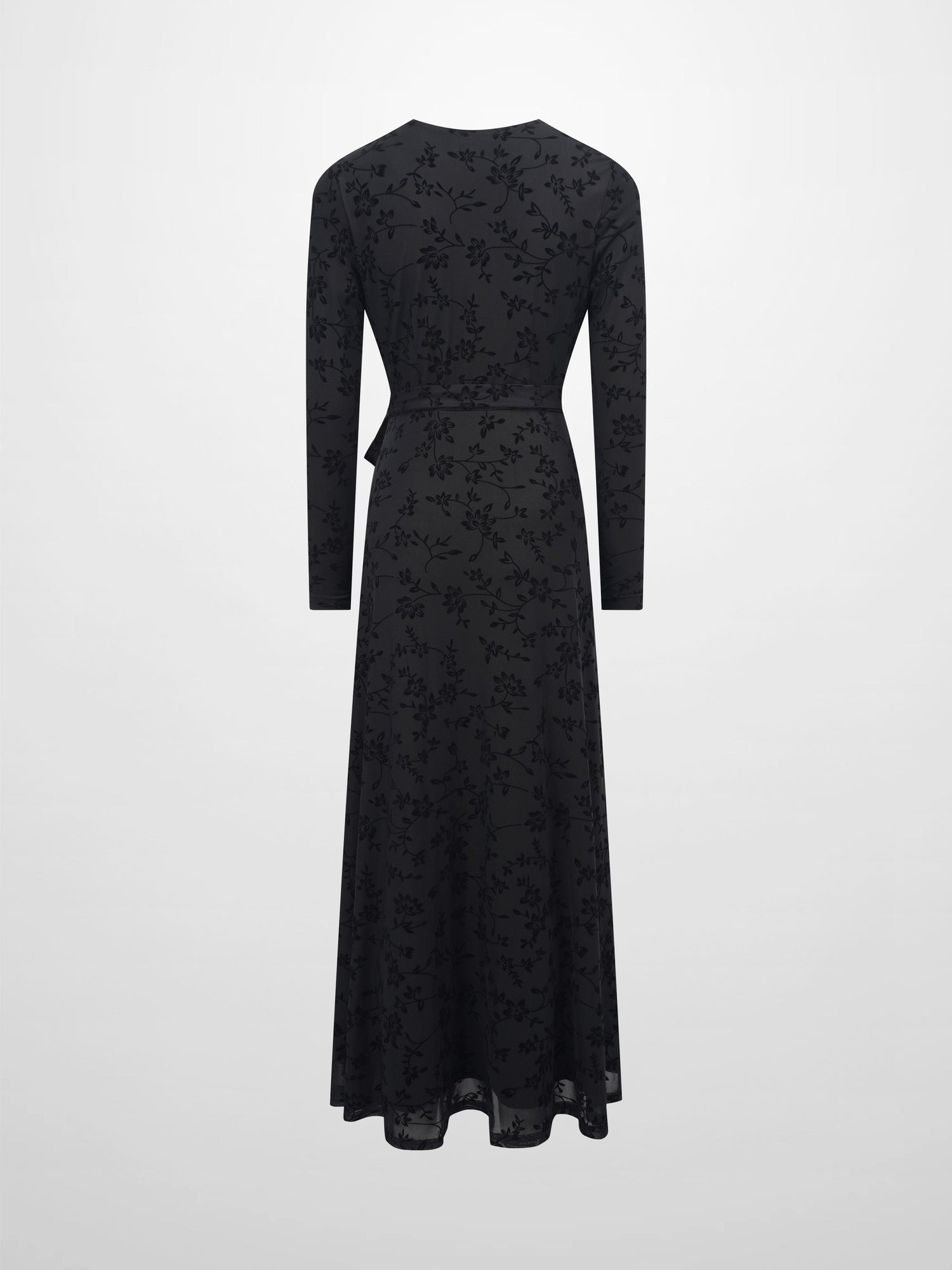 Velvet Wrap Dress-Black