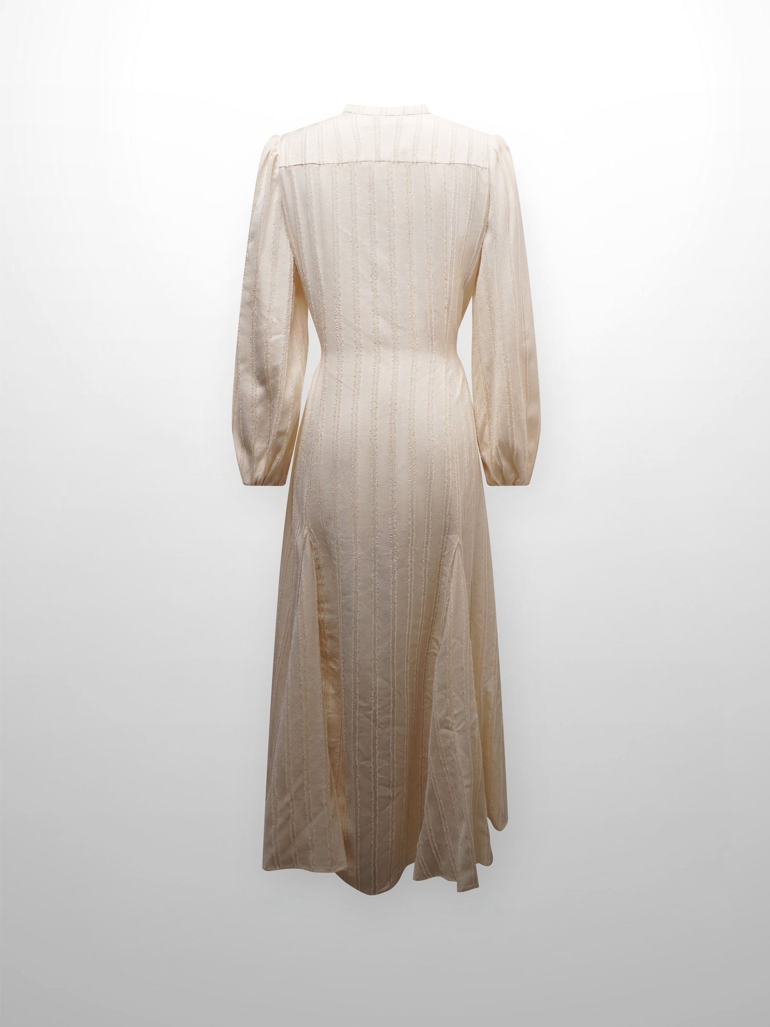 A Line Shirtdress-Fringe Stripe Ivory