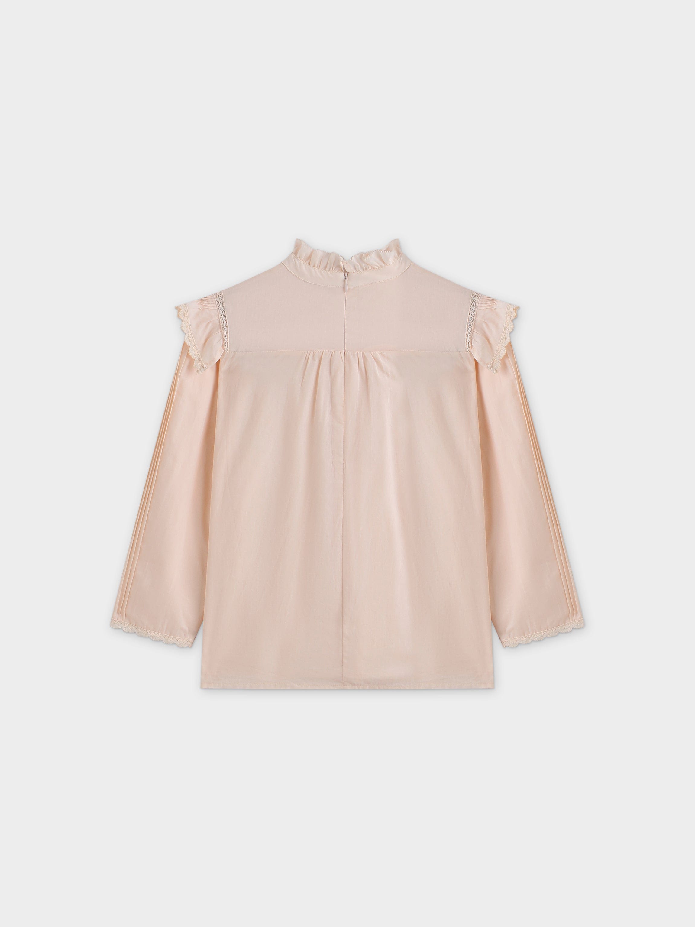 Eyelet Trimmed Blouse-Peach