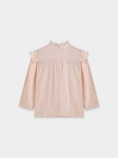 Eyelet Trimmed Blouse-Peach