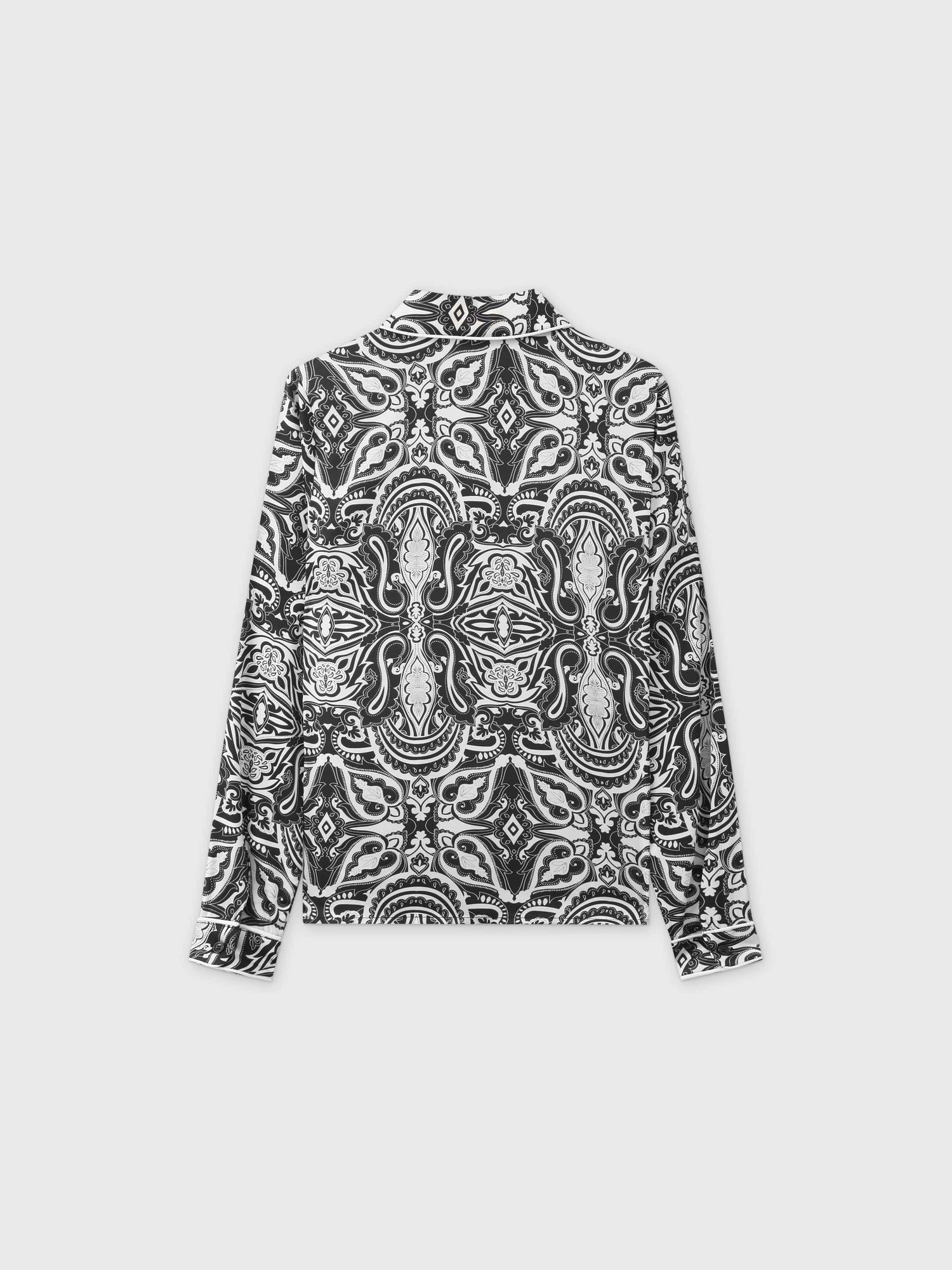 Piped Blouse-B/W Paisley