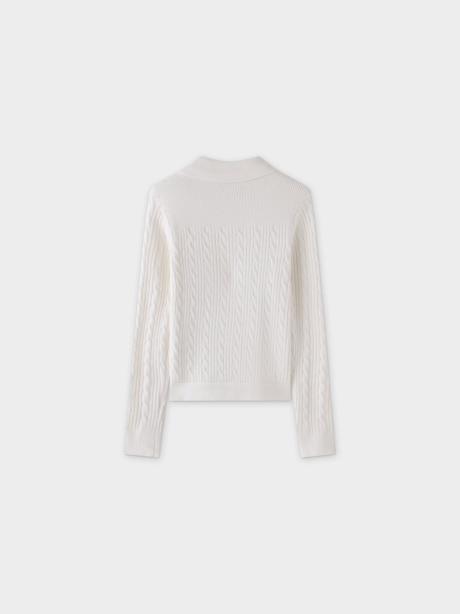 CABLE BANDED SWEATER-CREAM