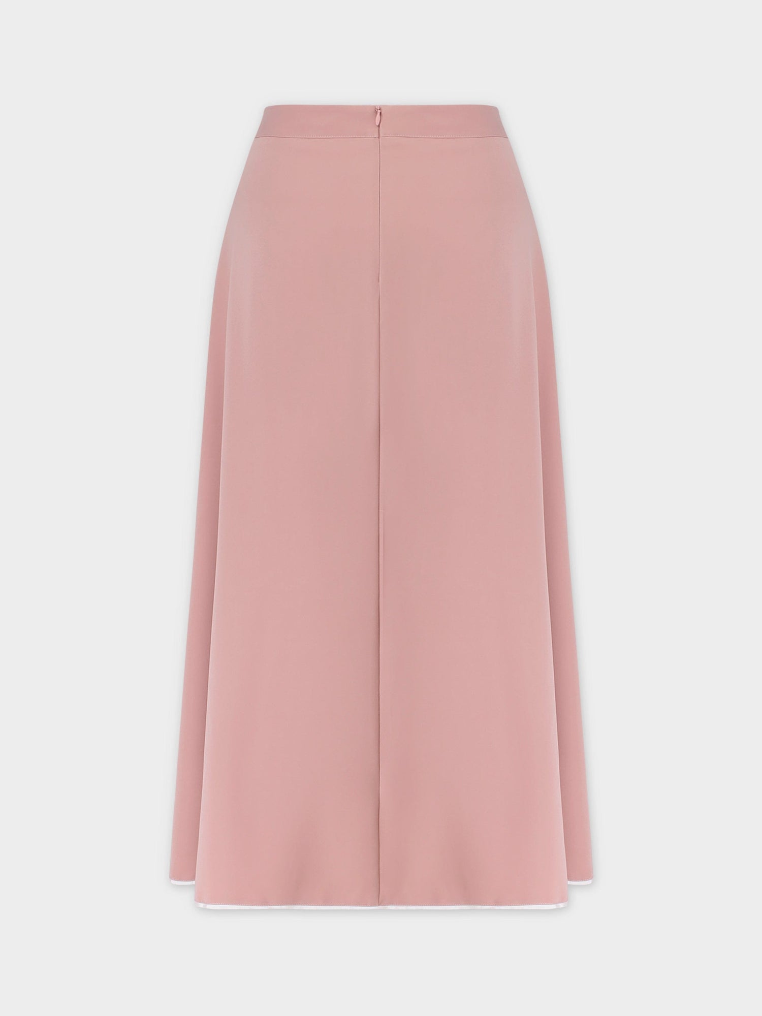 PIPED WRAP SKIRT-MAUVE/WHITE