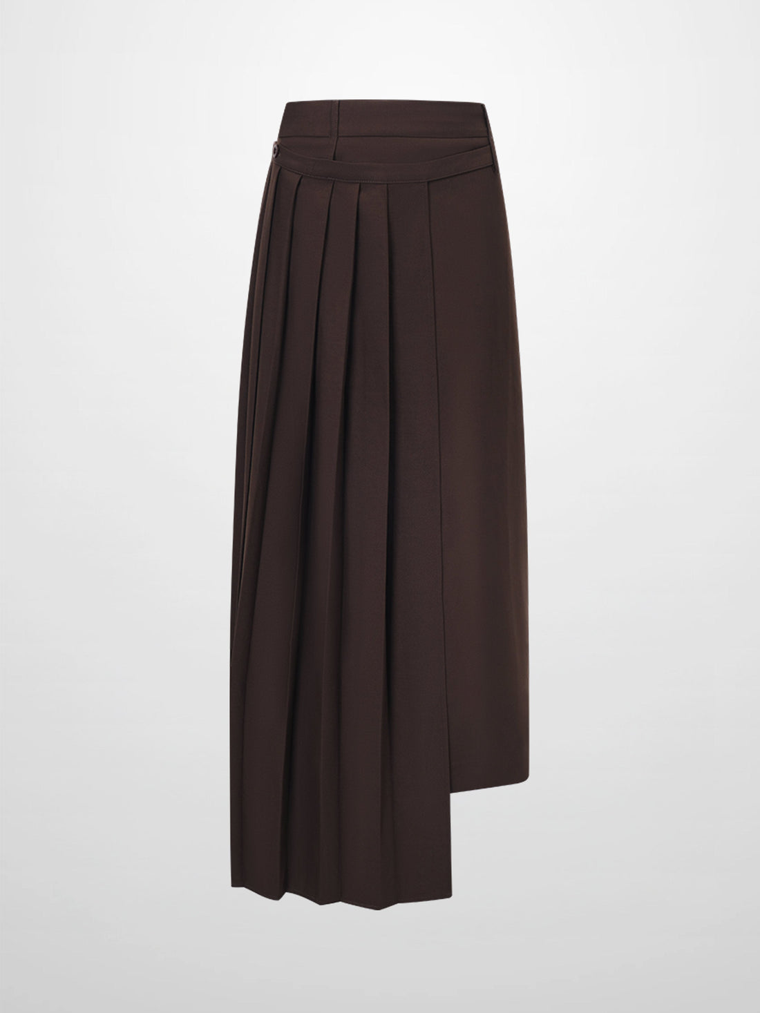 Pencil Pleat Combo Skirt-Dark Brown