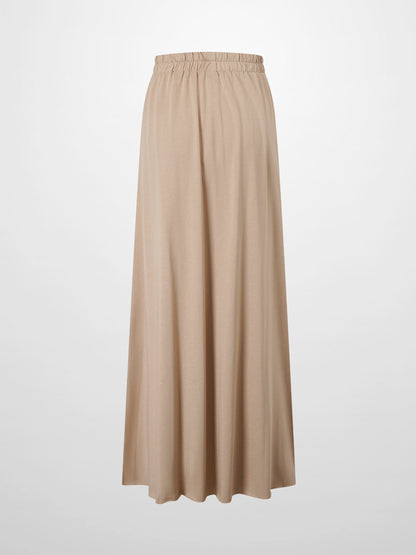 Elastic Waist T-Shirt Skirt-Taupe