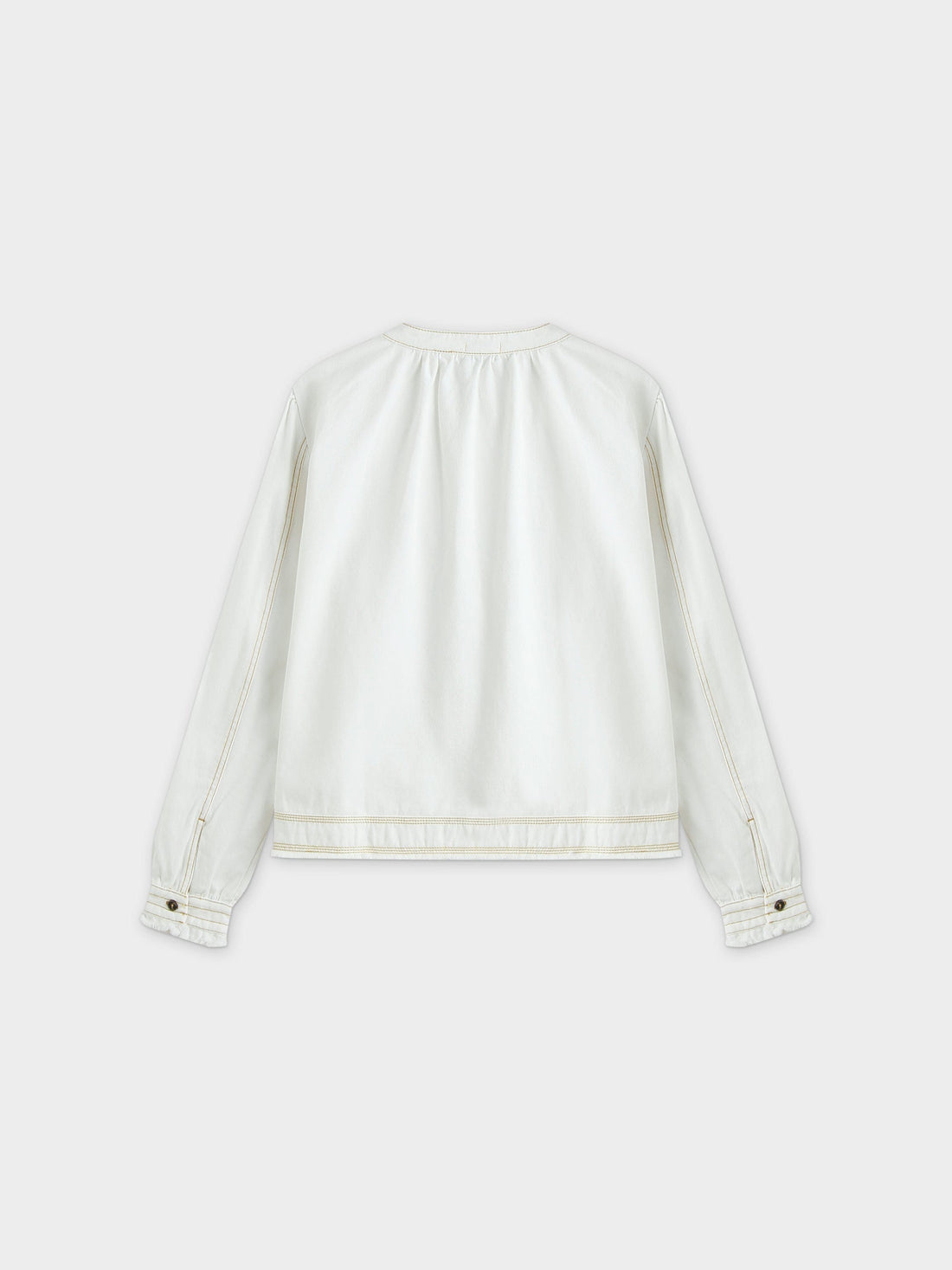 Denim Trapeze Top-White Denim