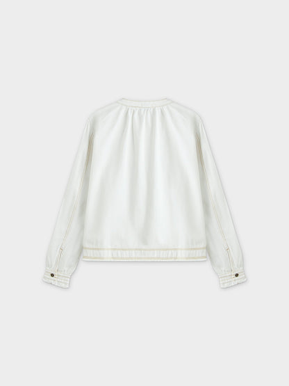Denim Trapeze Top-White Denim
