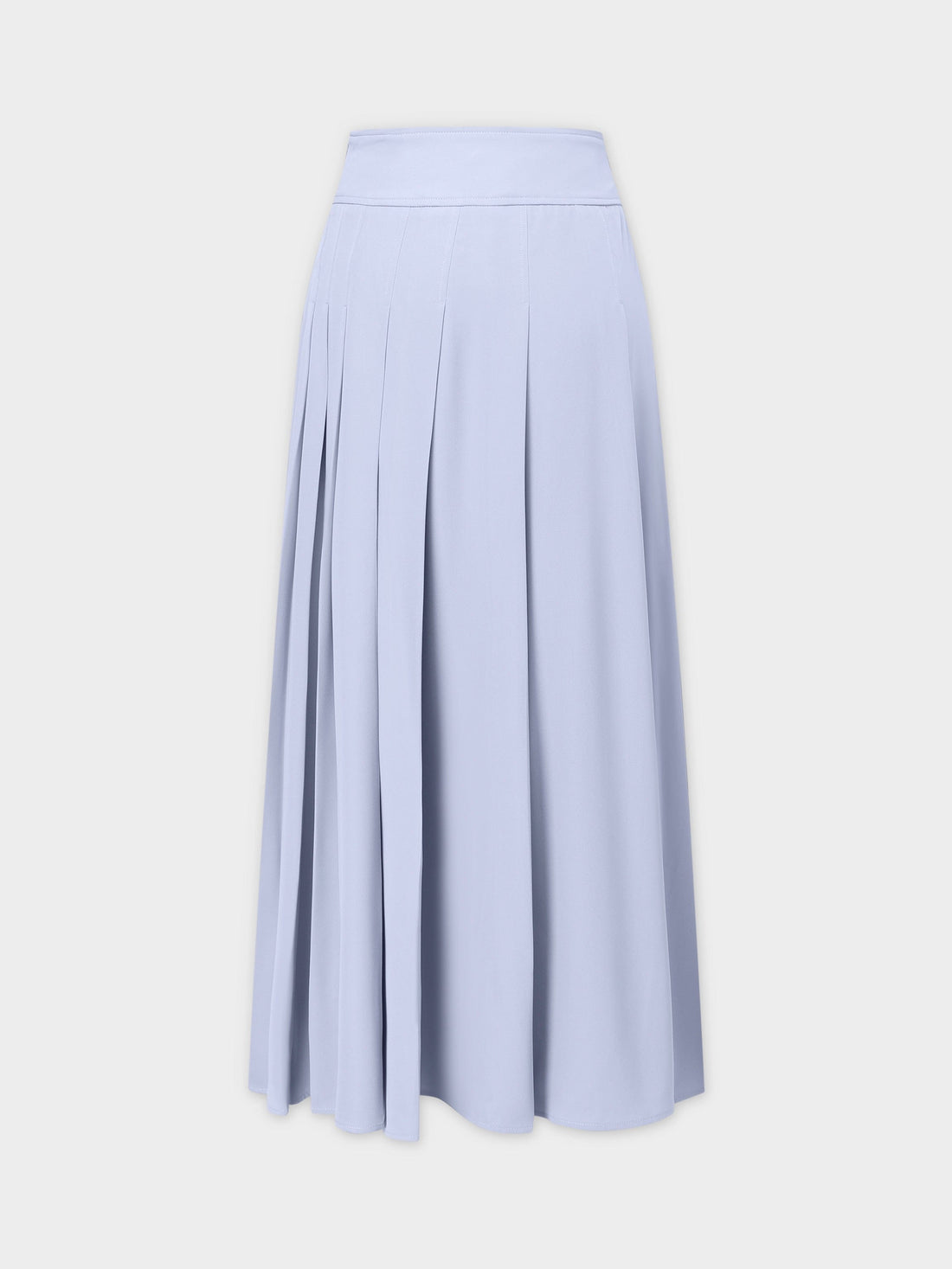 Yoke Pleated Skirt 37"-Grey Blue