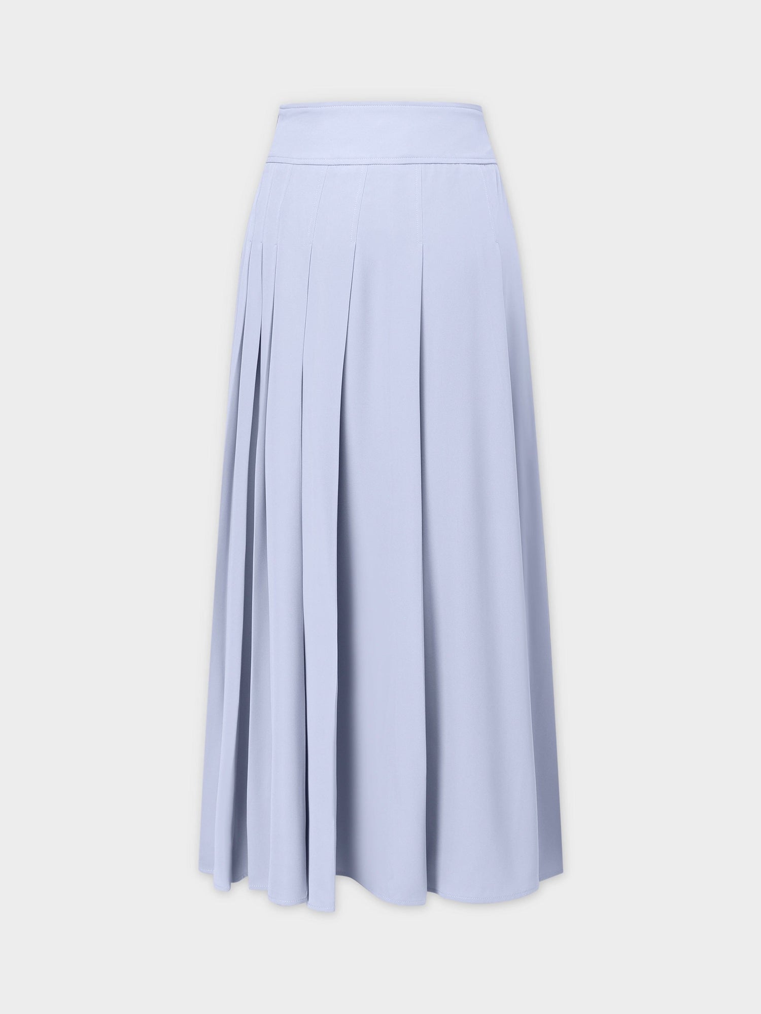 Yoke Pleated Skirt 37"-Grey Blue