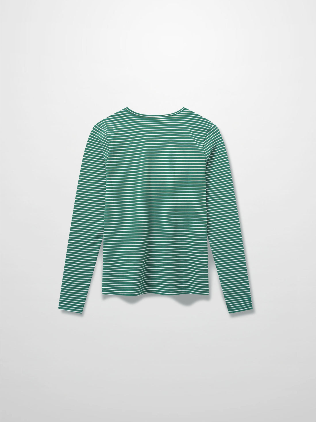 Flat Striped High V Long Sleeve-Green/White