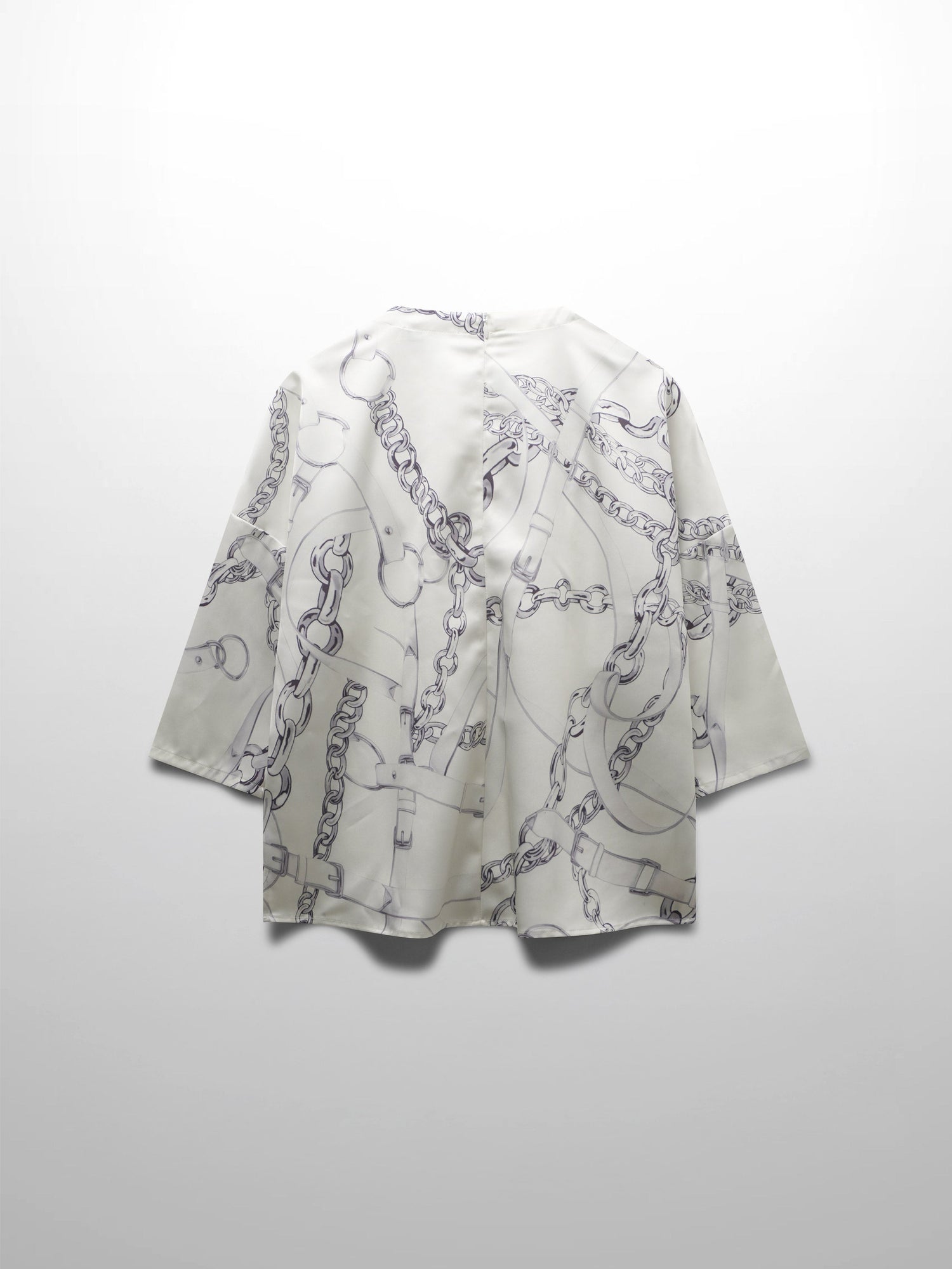 Faux Satin Crop Swing Top-Chains