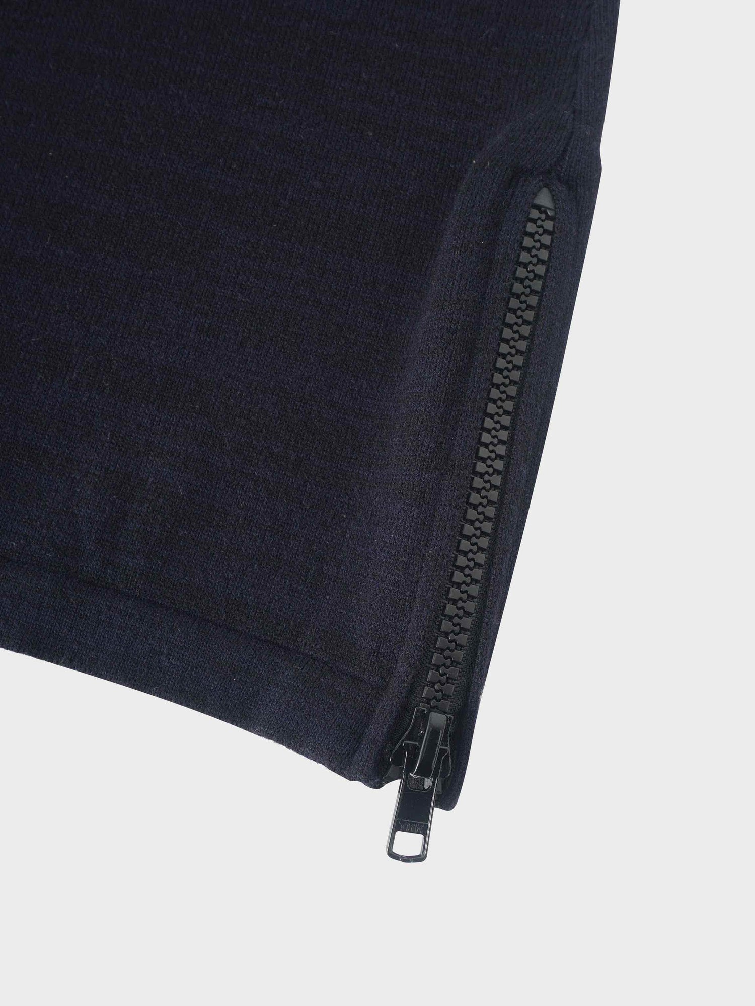Side Zipper Straight Maxi Skirt-Black/Blue