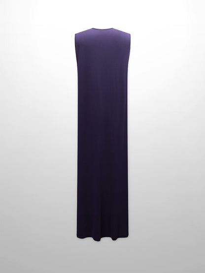 Basic T-Shirt Slip Dress-Navy