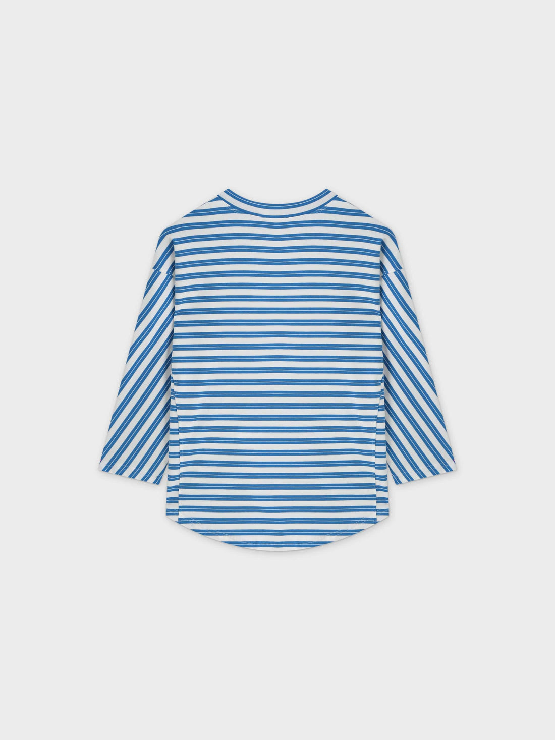 Striped Boxy Tee-Blue/White