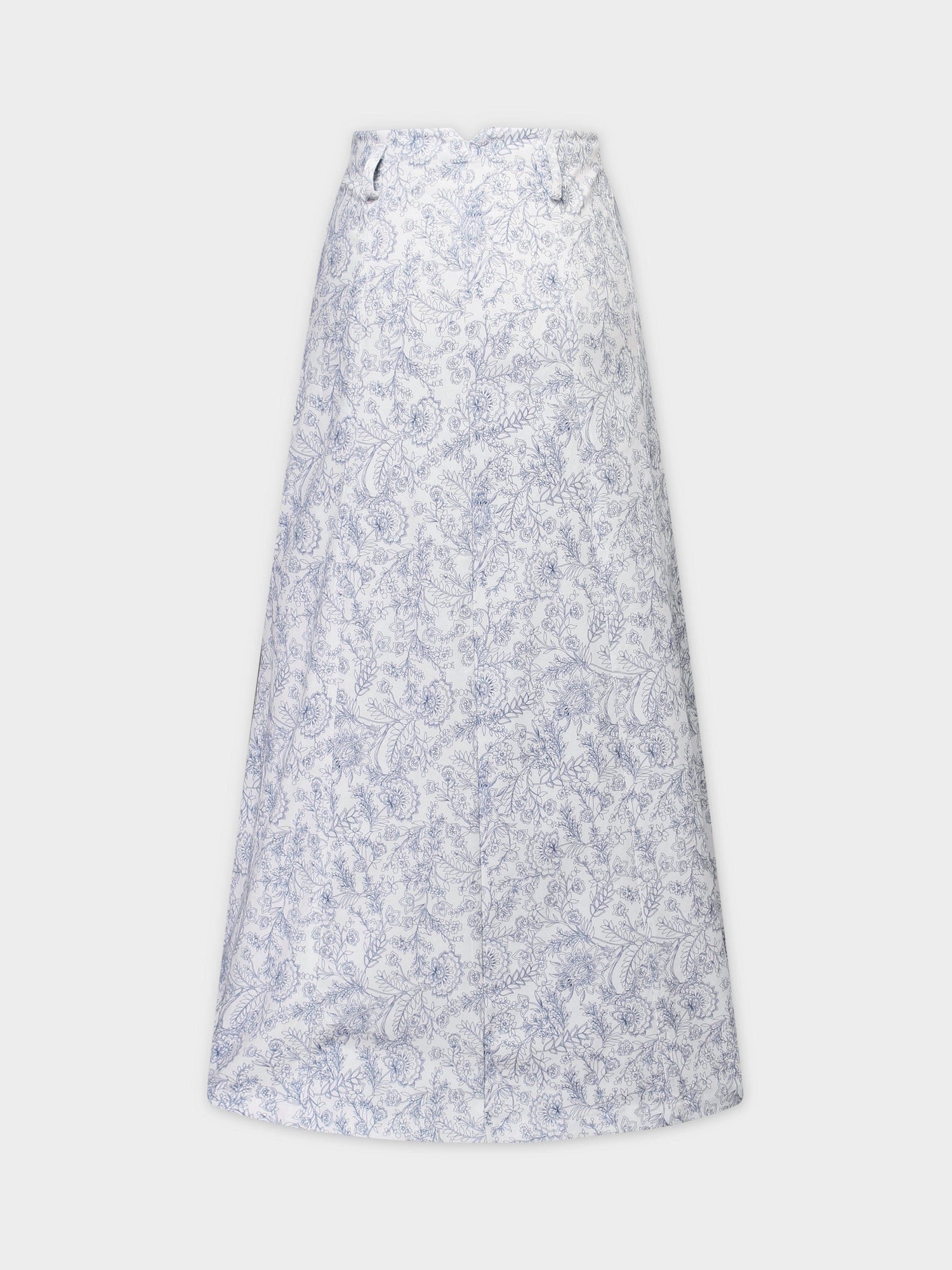 white denim skirt blue floral