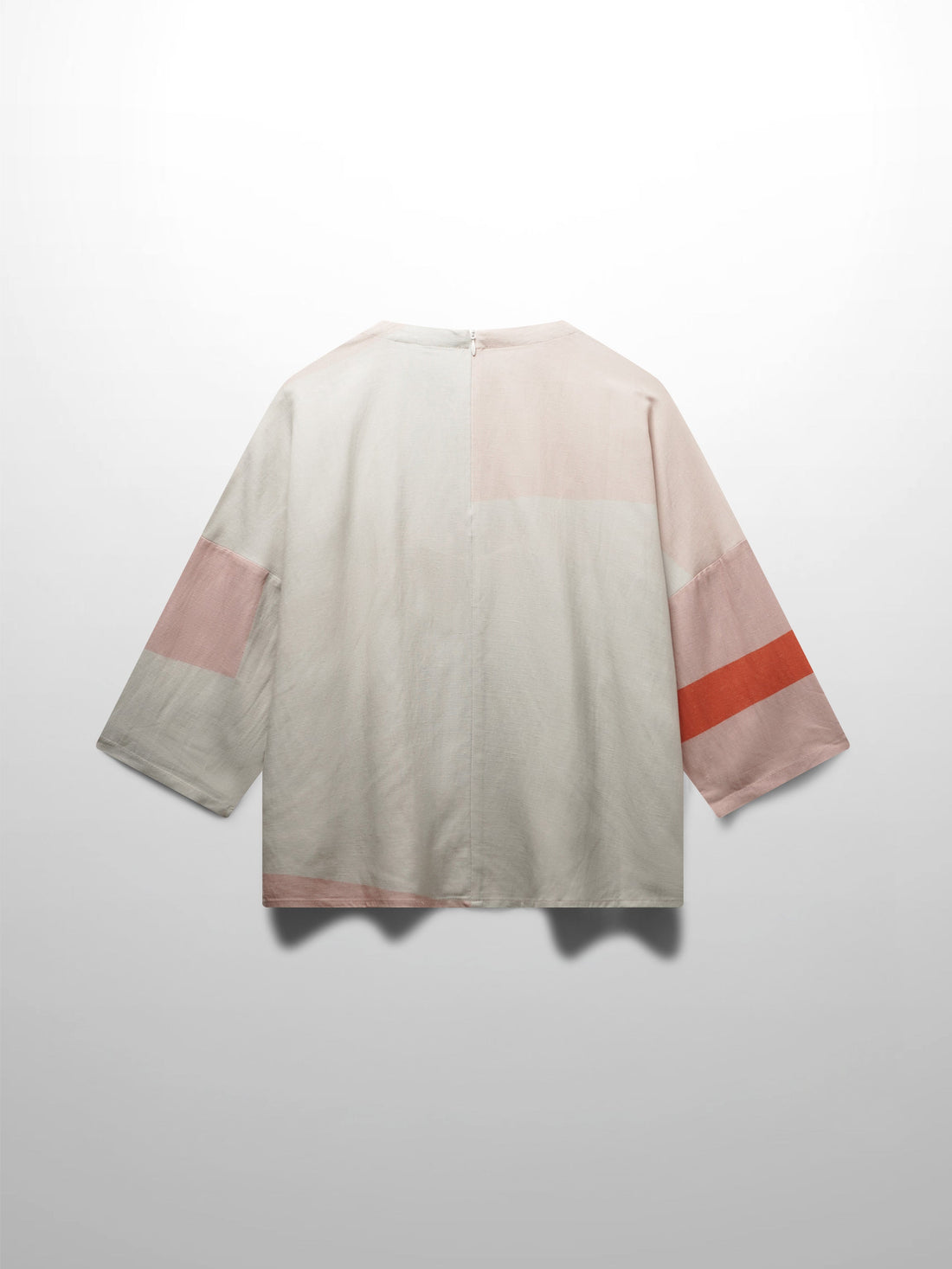 Linen Blend Crop Swing Top-Color Block