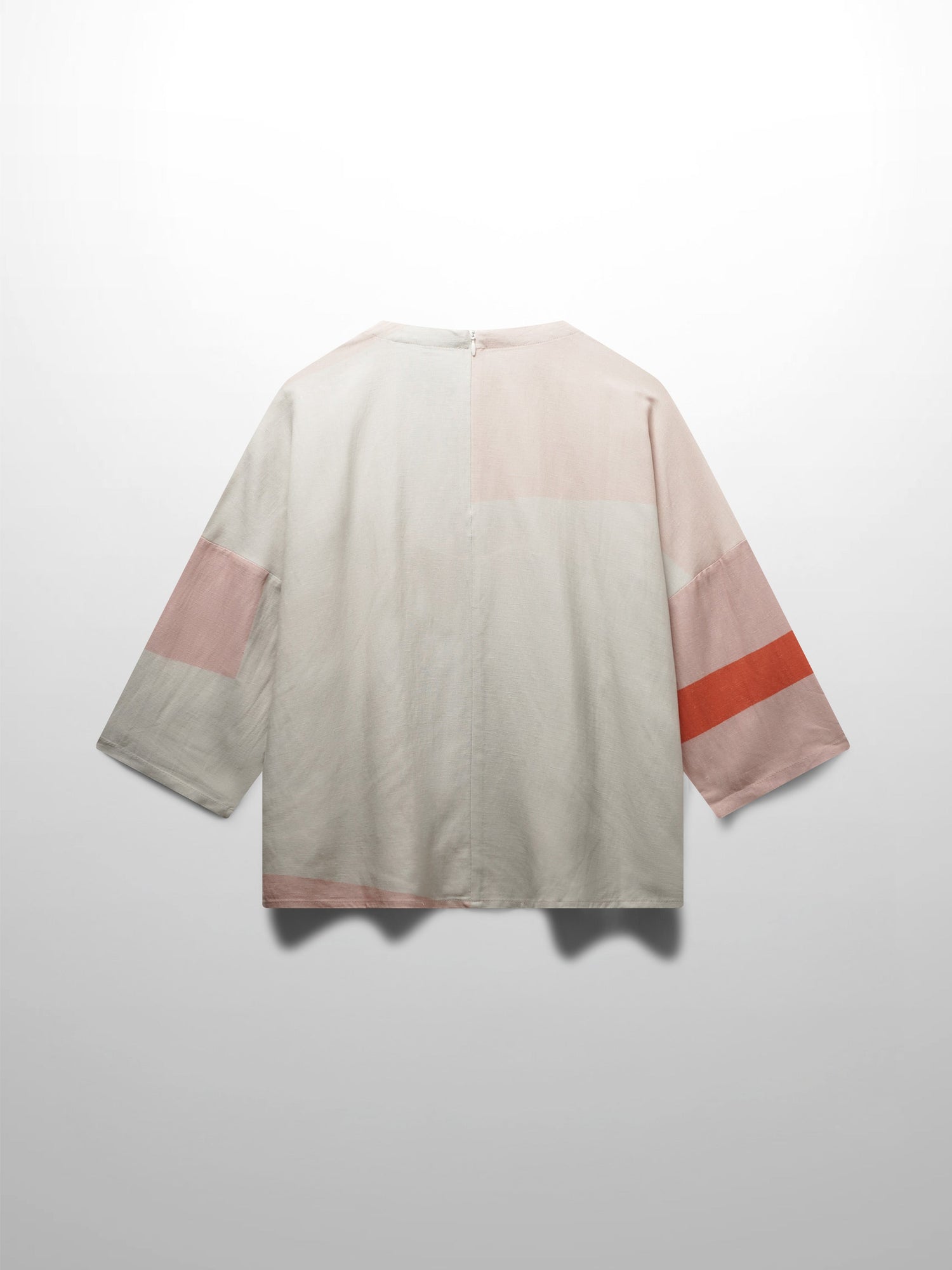 Linen Blend Crop Swing Top-Color Block