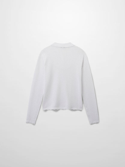 Scallop Edge Collar Sweater-White
