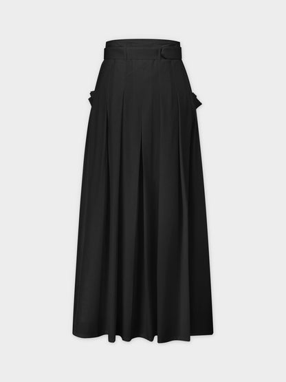 Pintuck Pocket Skirt-Black
