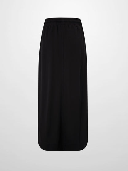 Drawstring Pocket T-Shirt Skirt-Black