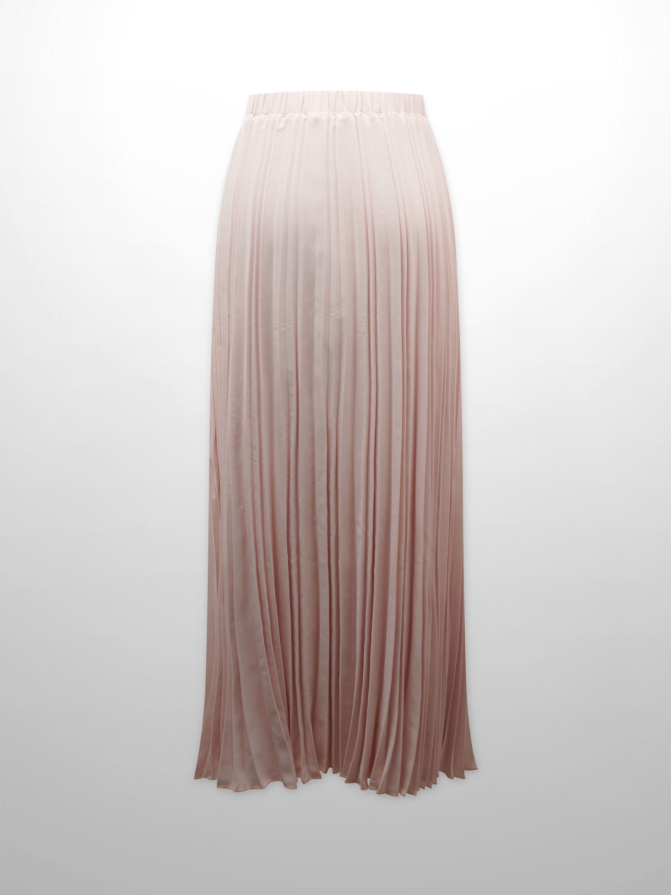 Crepe Pleated Maxi Skirt-Pink