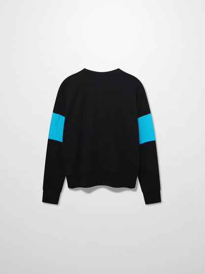 Wide Stripe Bomber-Black/Cobalt