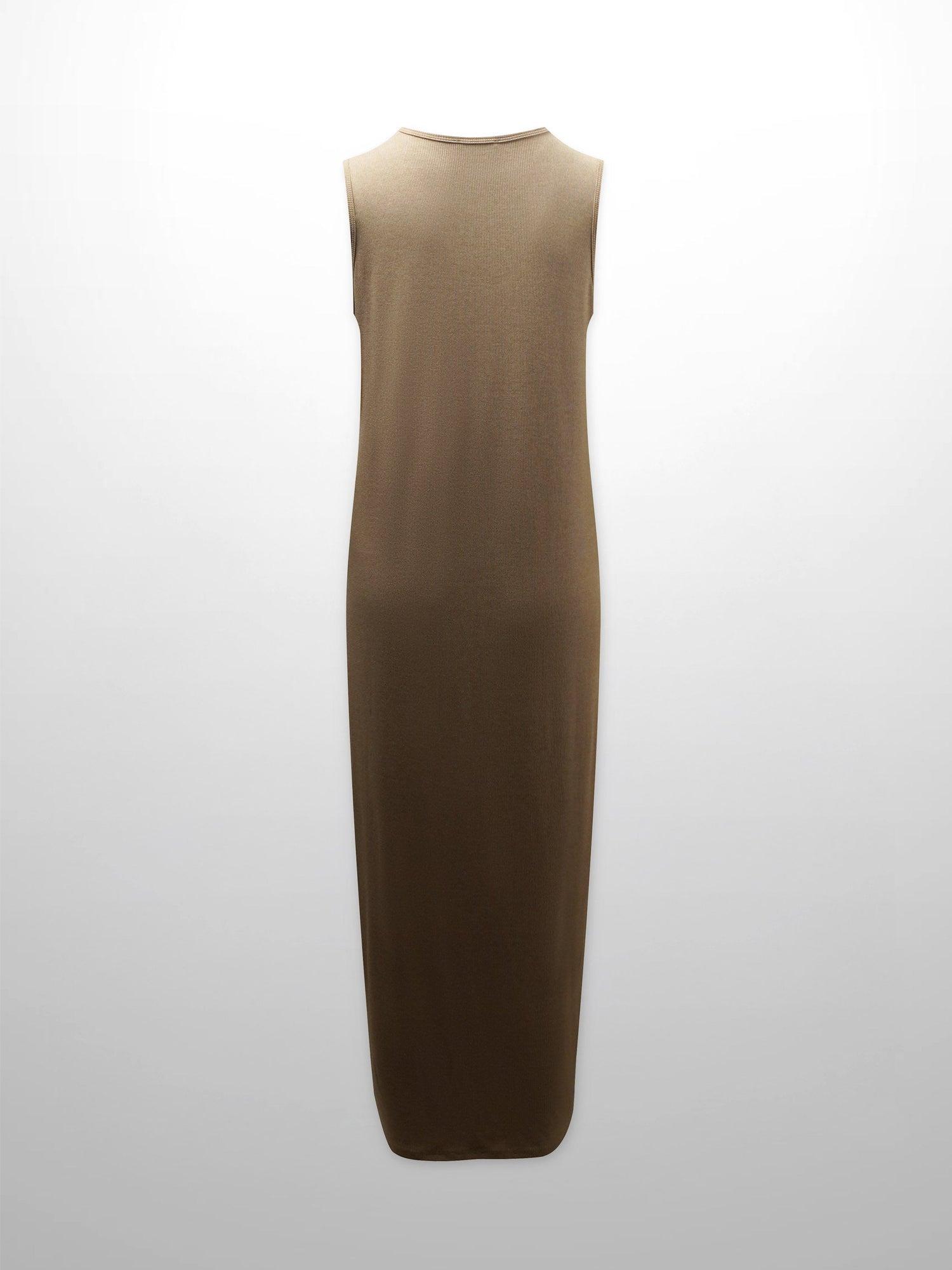 Ribbed Sleeveless Maxi Dress-Heathered Oatmeal