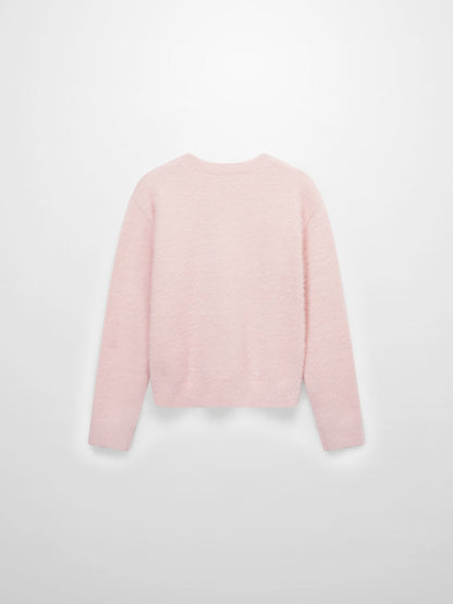 Mohair Crew Neck Sweater-Pink