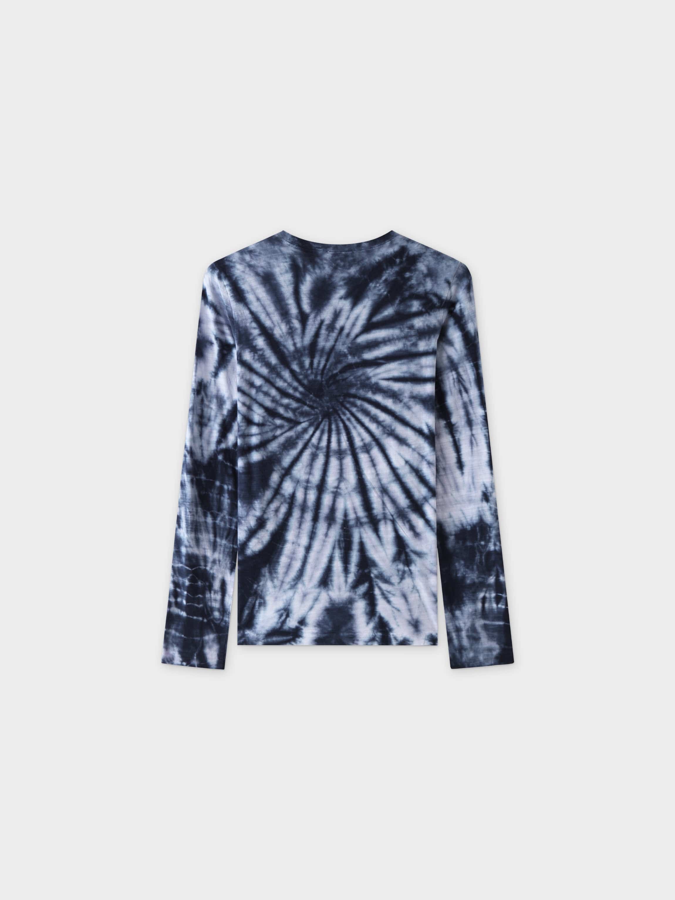 Tie Dye Swirl Tee-White/Blue