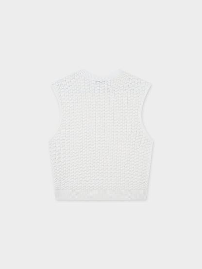 Box Weave Vest-Cream