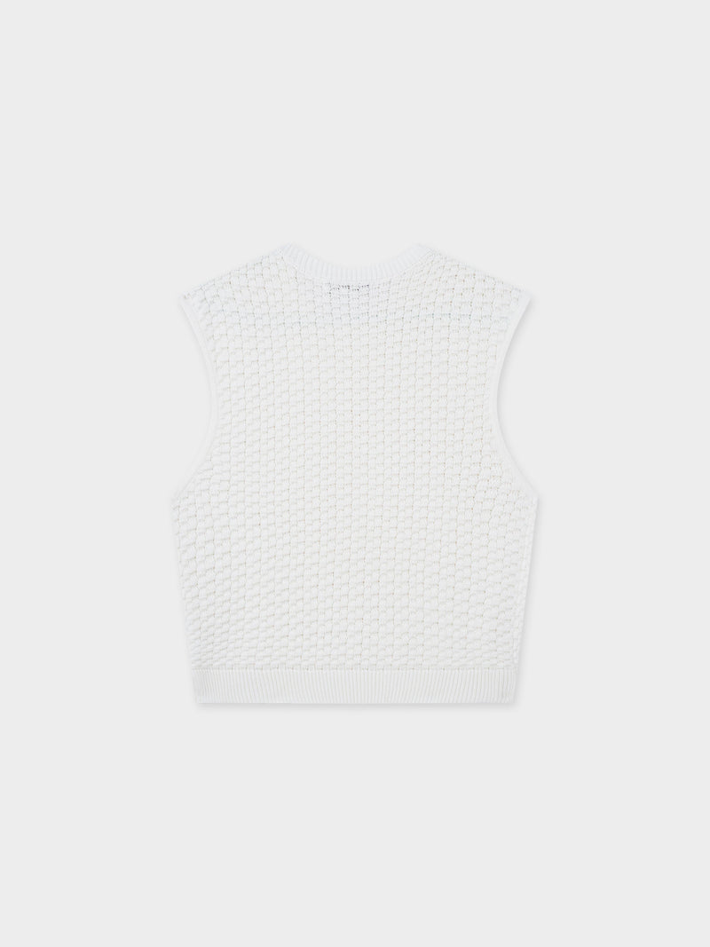 Box Weave Vest-Cream