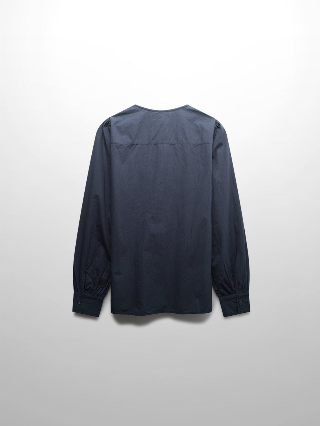 Asymmetrical Ruffle Blouse-Navy