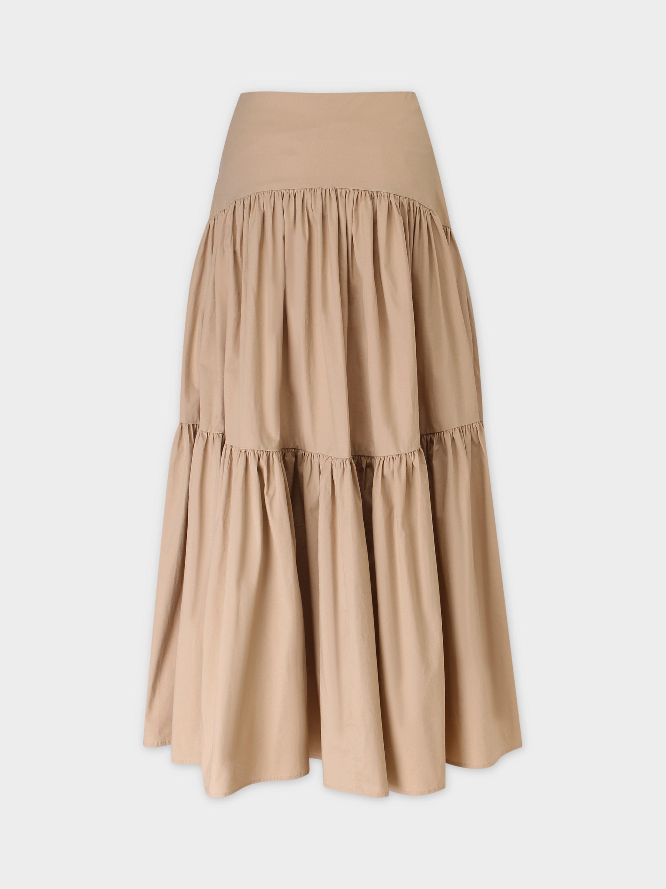 YOLK TIERED SKIRT-TAN